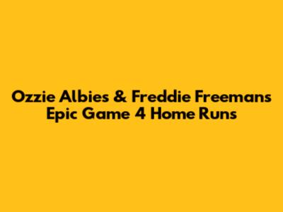 Ozzie Albies & Freddie Freeman's Epic Game 4 Home Runs