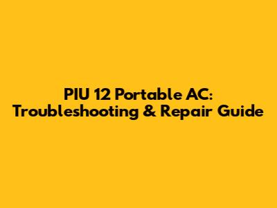 PIU 12 Portable AC: Troubleshooting & Repair Guide