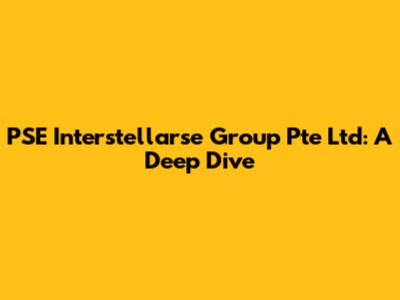 PSE Interstellarse Group Pte Ltd: A Deep Dive