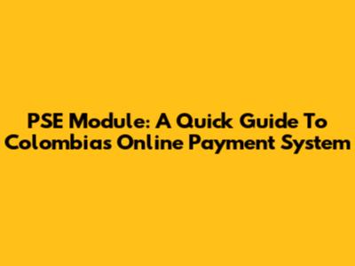 PSE Module: A Quick Guide To Colombia's Online Payment System