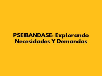 PSEIBANDASE: Explorando Necesidades Y Demandas