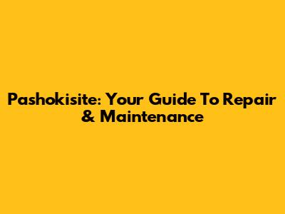 Pashokisite: Your Guide To Repair & Maintenance