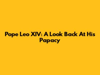 Pope Leo XIV: A Look Back At His Papacy