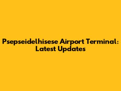 Psepseidelhisese Airport Terminal: Latest Updates