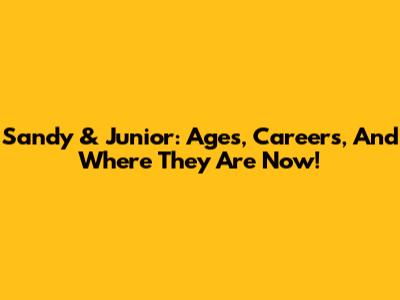 Sandy & Junior: Ages, Careers, And Where They Are Now!