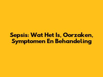 Sepsis: Wat Het Is, Oorzaken, Symptomen En Behandeling