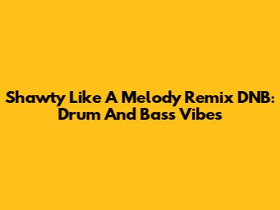 Shawty Like A Melody Remix DNB: Drum And Bass Vibes