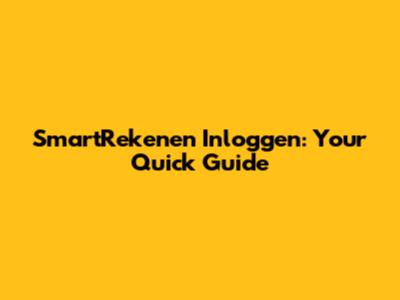 SmartRekenen Inloggen: Your Quick Guide