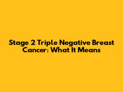 Stage 2 Triple Negative Breast Cancer: What It Means