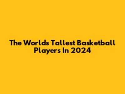 The World's Tallest Basketball Players In 2024