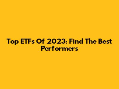 Top ETFs Of 2023: Find The Best Performers