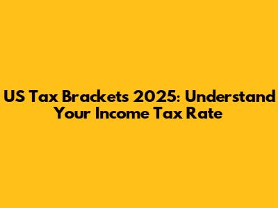US Tax Brackets 2025: Understand Your Income Tax Rate