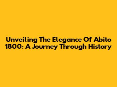 Unveiling The Elegance Of Abito 1800: A Journey Through History